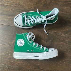 Converse Green High-Top Platform Sneakers